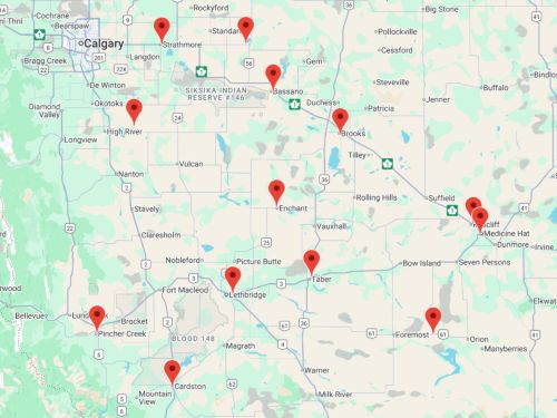 locations in Southern Alberta